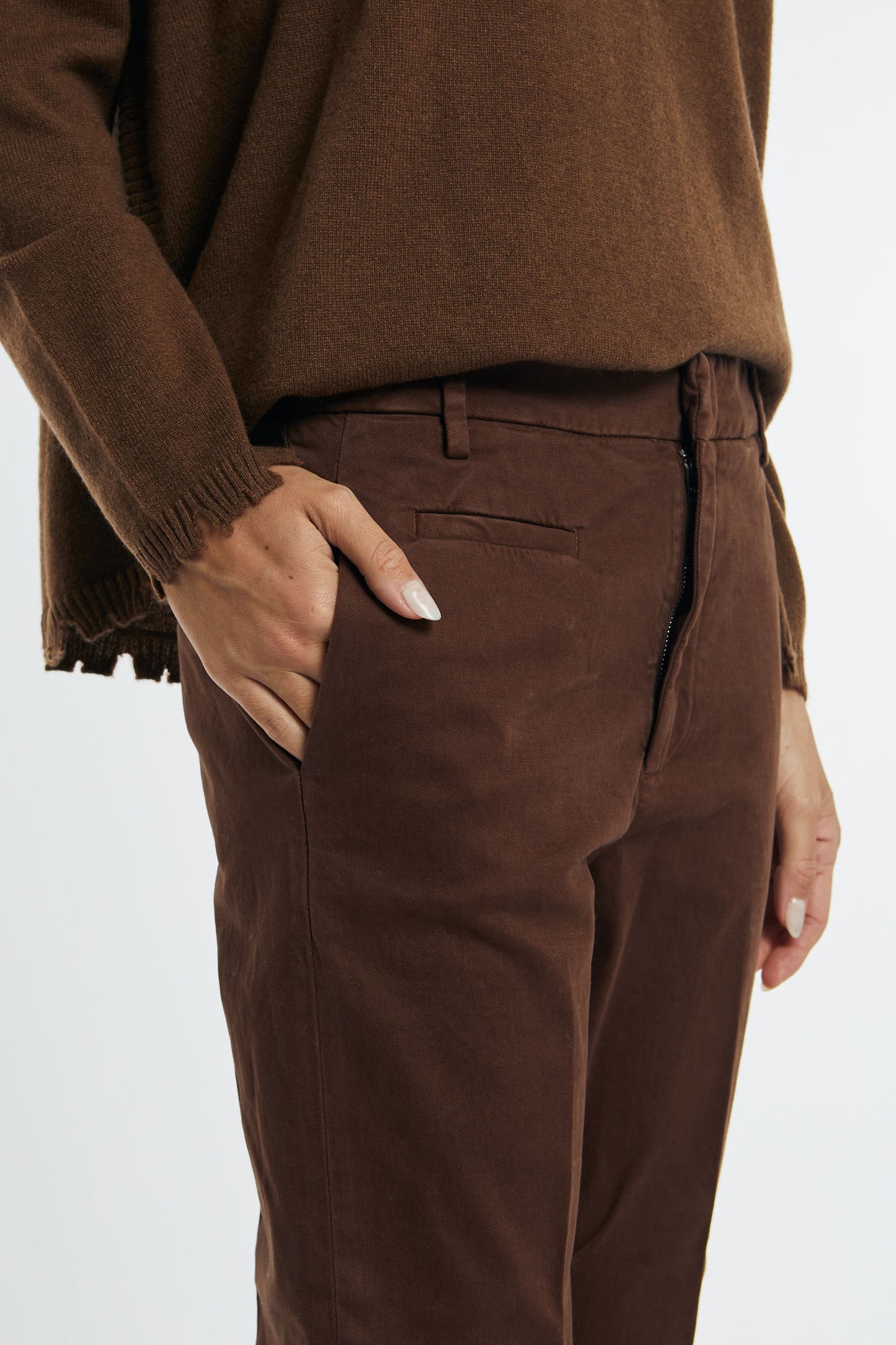  Dondup Pantalone Gabardina Marrone Marrone Donna - 6