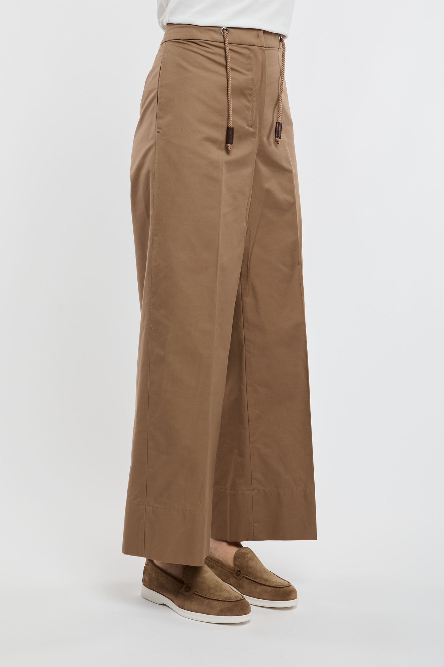  Max Mara S Trousers 66% Co 34% Pl Brown Marrone Donna - 3