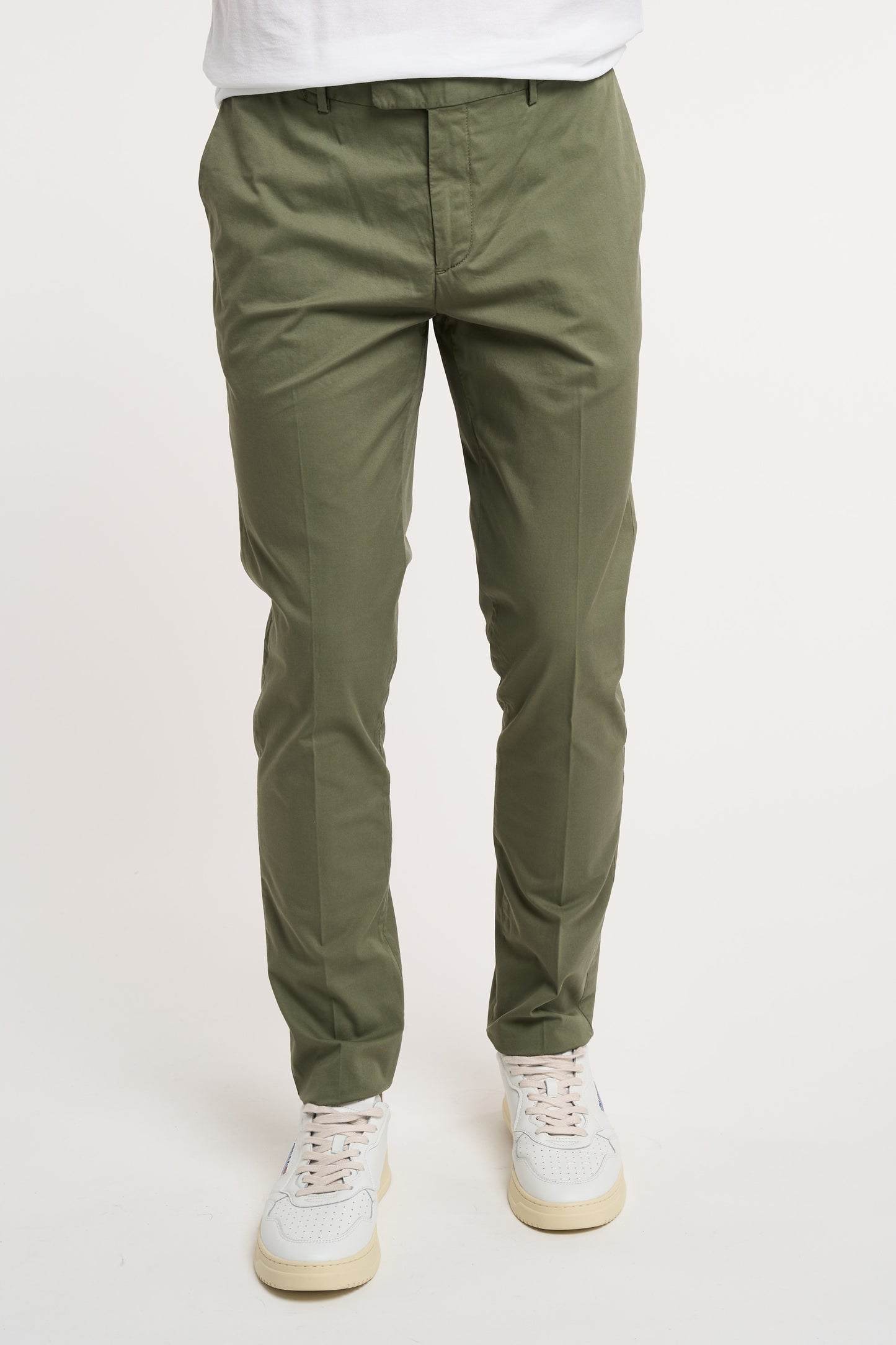  Devore Pantalone Ventre Piatto 98% Cotone/2% Elastan Verde Verde Uomo - 1