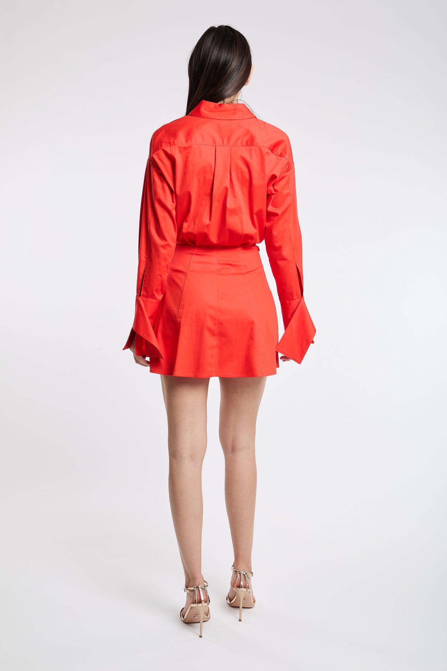  Elisabetta Franchi Red Dress In Cotton/elastane Rosso Donna - 4