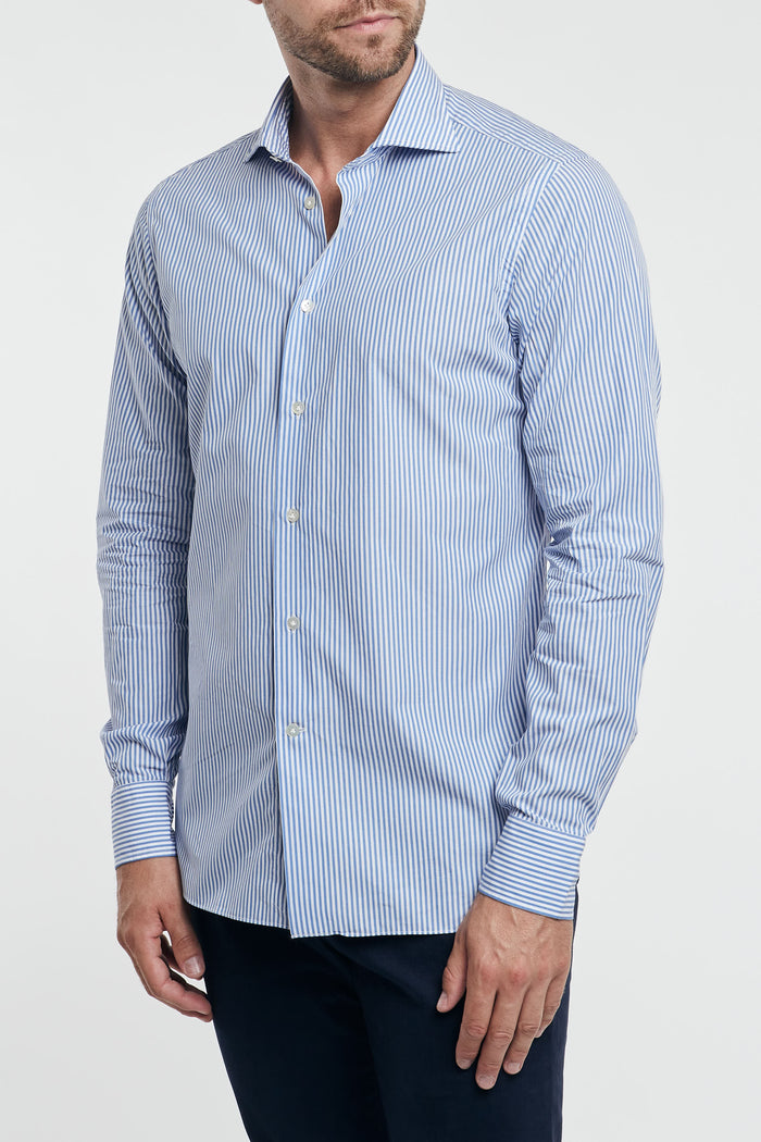 Borriello blue and white striped shirt