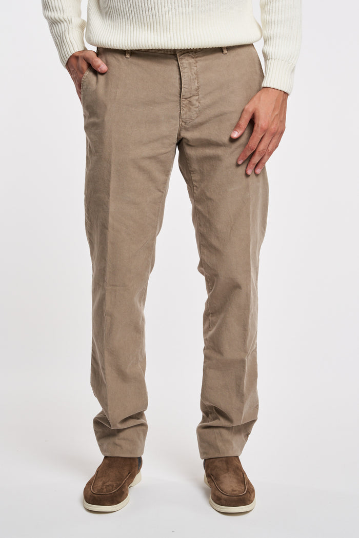  Incotex Slacks Pantalone Gabardina Grigio Beige Uomo - 1