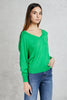  Purotatto V Neck Sweater Verde Verde Donna - 3
