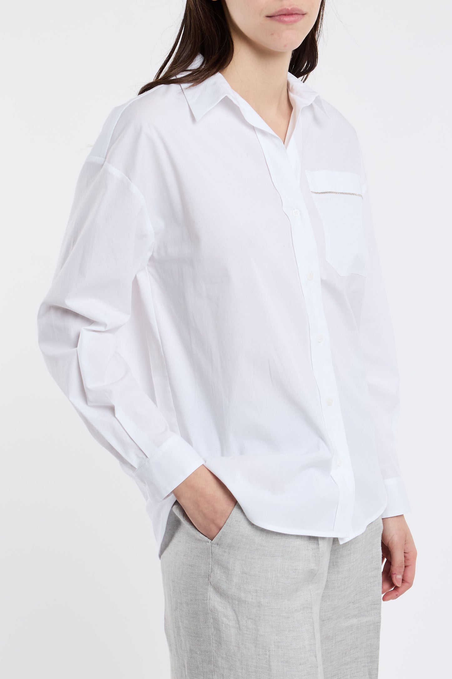 Peserico Cotton Poplin White Shirt Bianco Donna - 3