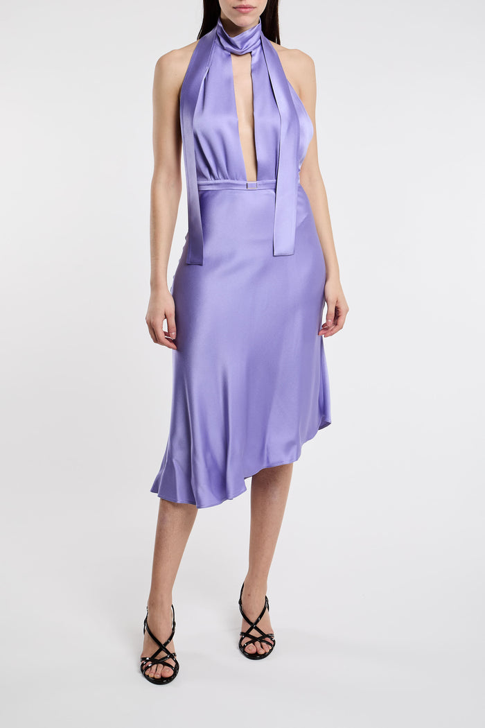  Elisabetta Franchi Purple Dress In Acetate/viscose Viola Donna - 1