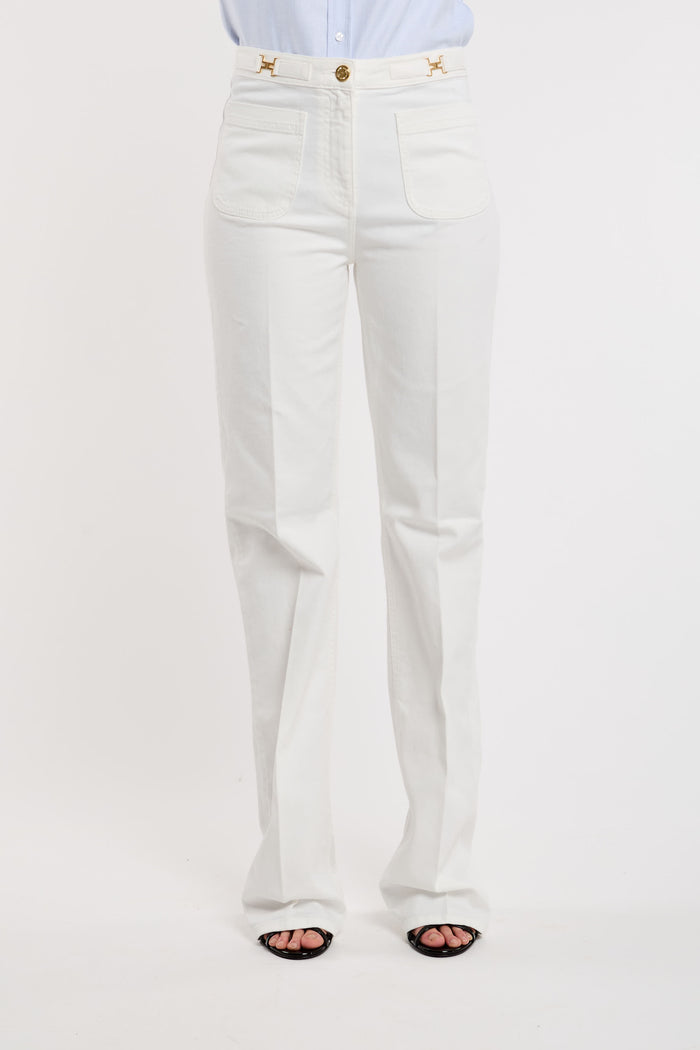  Elisabetta Franchi Jeans 97% Co 3% Ea Bianco Bianco Donna - 1