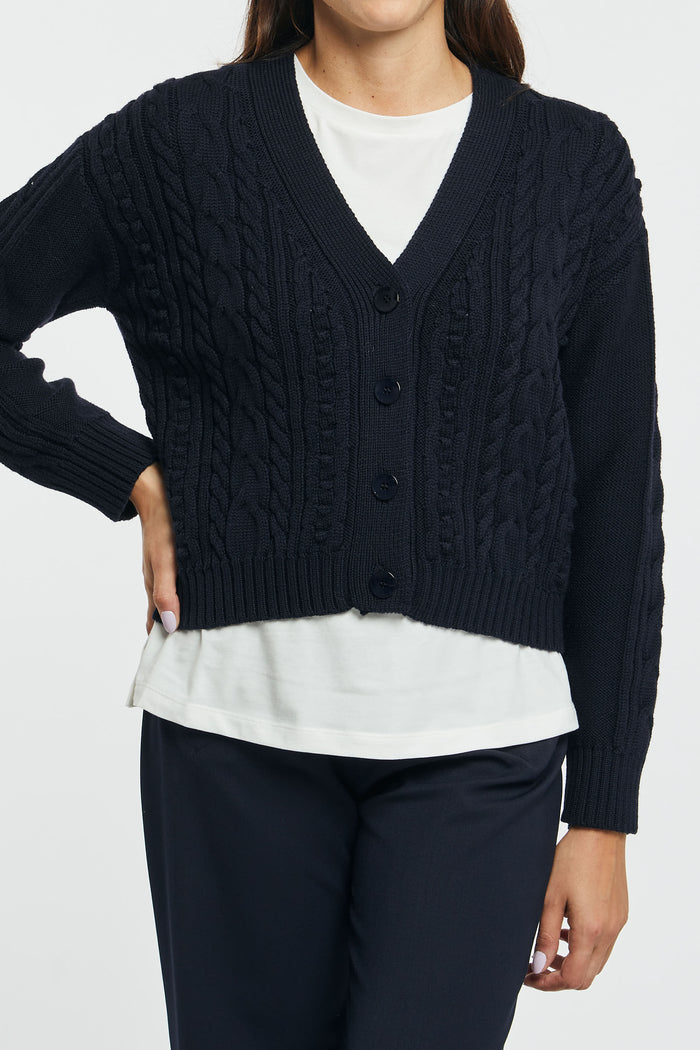 MaxMara Cardigan Blu in Lana