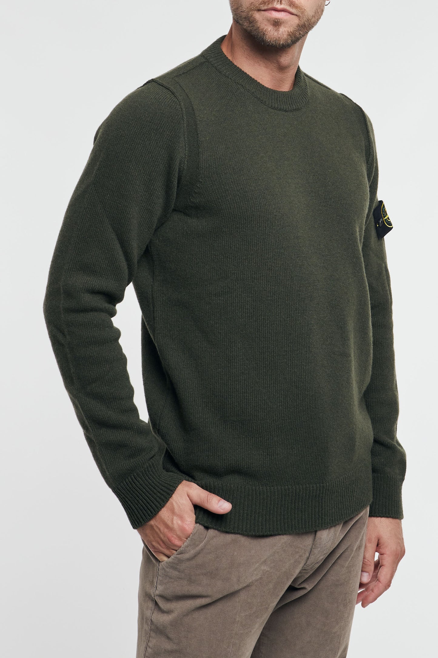  Stone Island Maglia Lambswool Verde Verde Uomo - 4