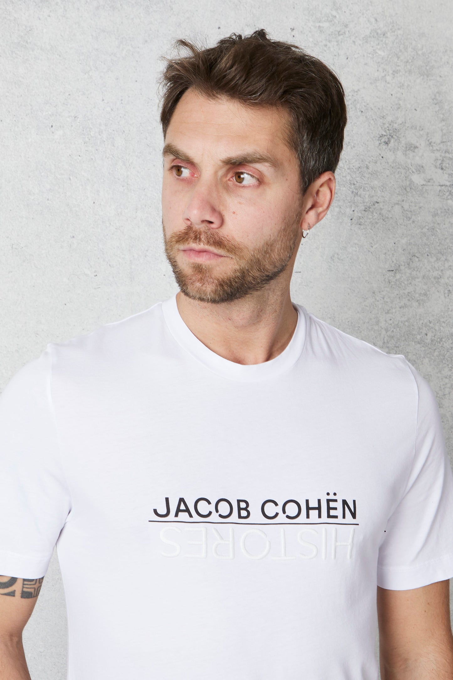  Jacob Cohen X Histores T-shirt Girocollo Histores Bianco Bianco Uomo - 7
