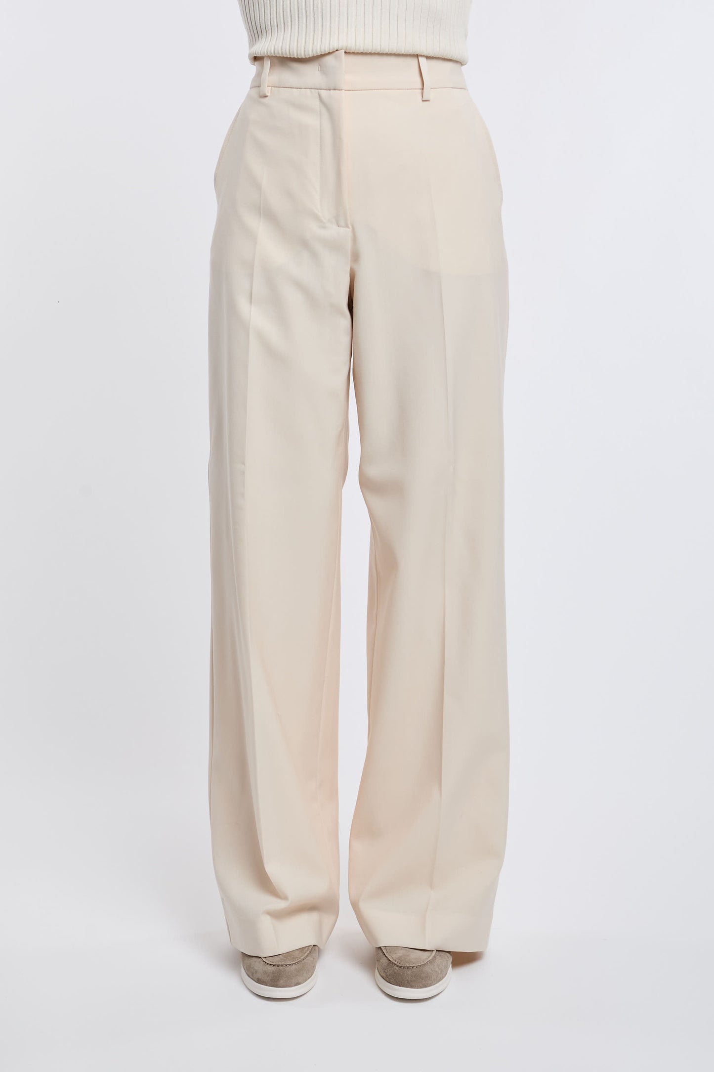  Max Mara Weekend Pantalone 100% Wv Bianco Beige Donna - 1