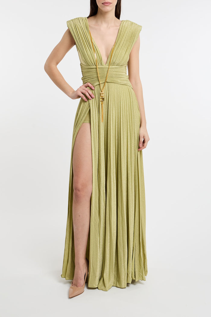  Elisabetta Franchi Multicolor Dress In Vi/pl/pa/ea Verde Donna - 1
