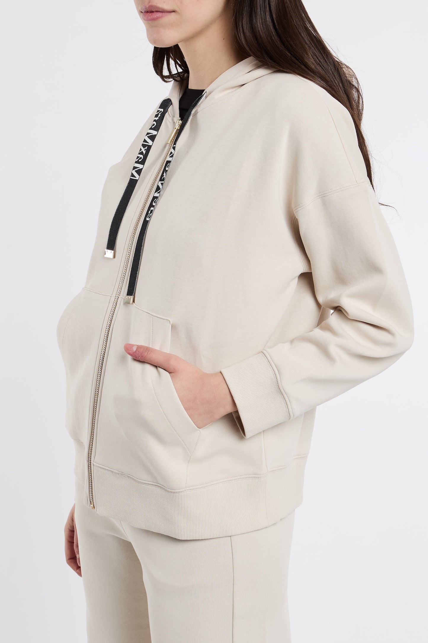  Max Mara S Jersey Jacket Co/pl White Bianco Donna - 3