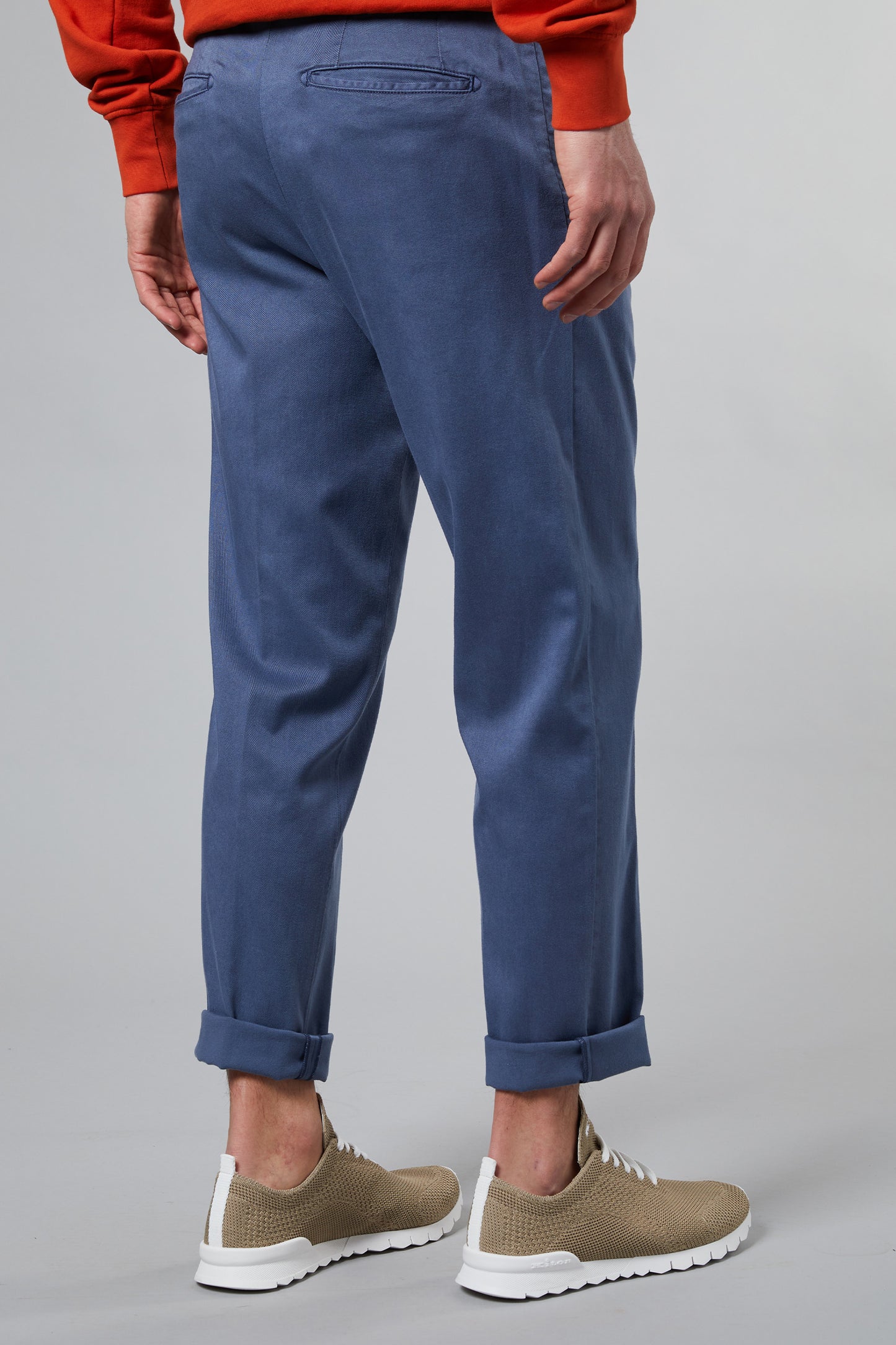  Kiton Pantalone Modello Laccio 1 Pence Con Zip Blu Blu Uomo - 4