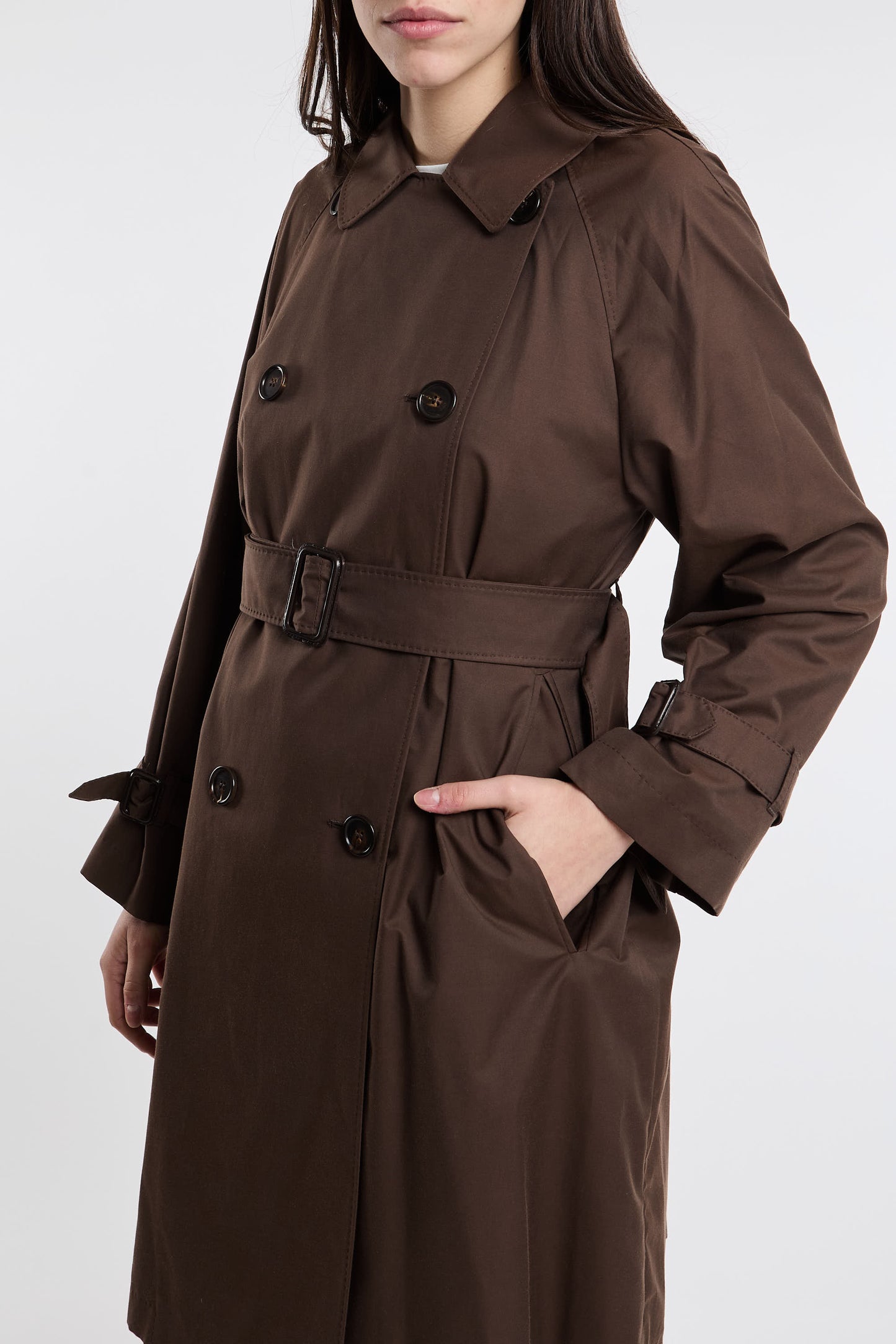  Max Mara The Cube Trench 66% Co 34% Pl Brown Marrone Donna - 8
