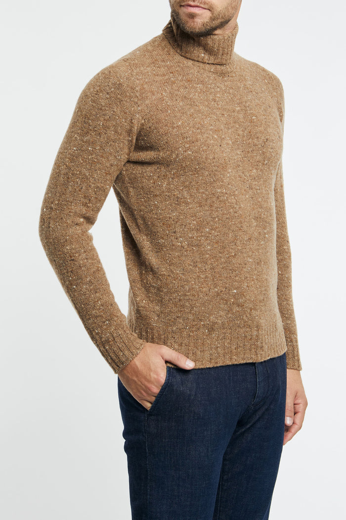  Drumohr Turtleneck Sweater Brown Beige Uomo - 3