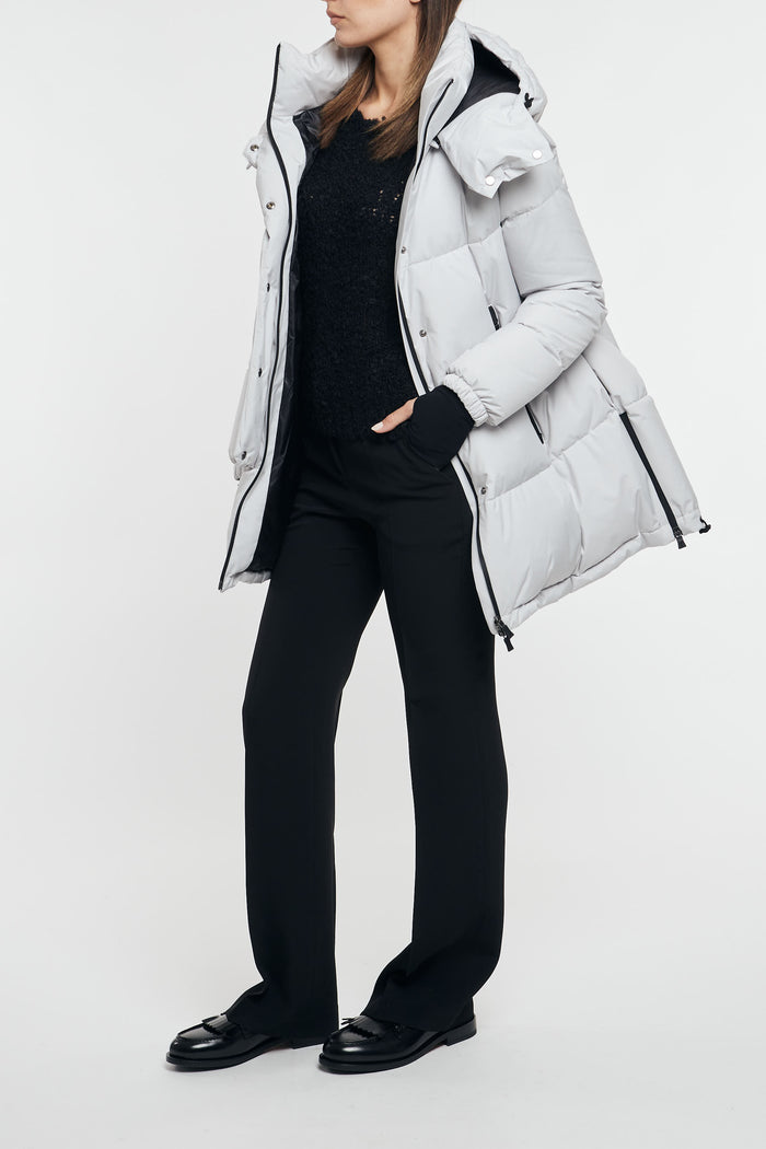 Herno Overcoat with Side Slits White Women-2