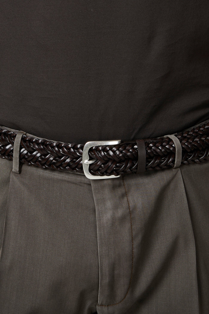 Orciani Men's Brown Coloting Woven Sports Belt-2