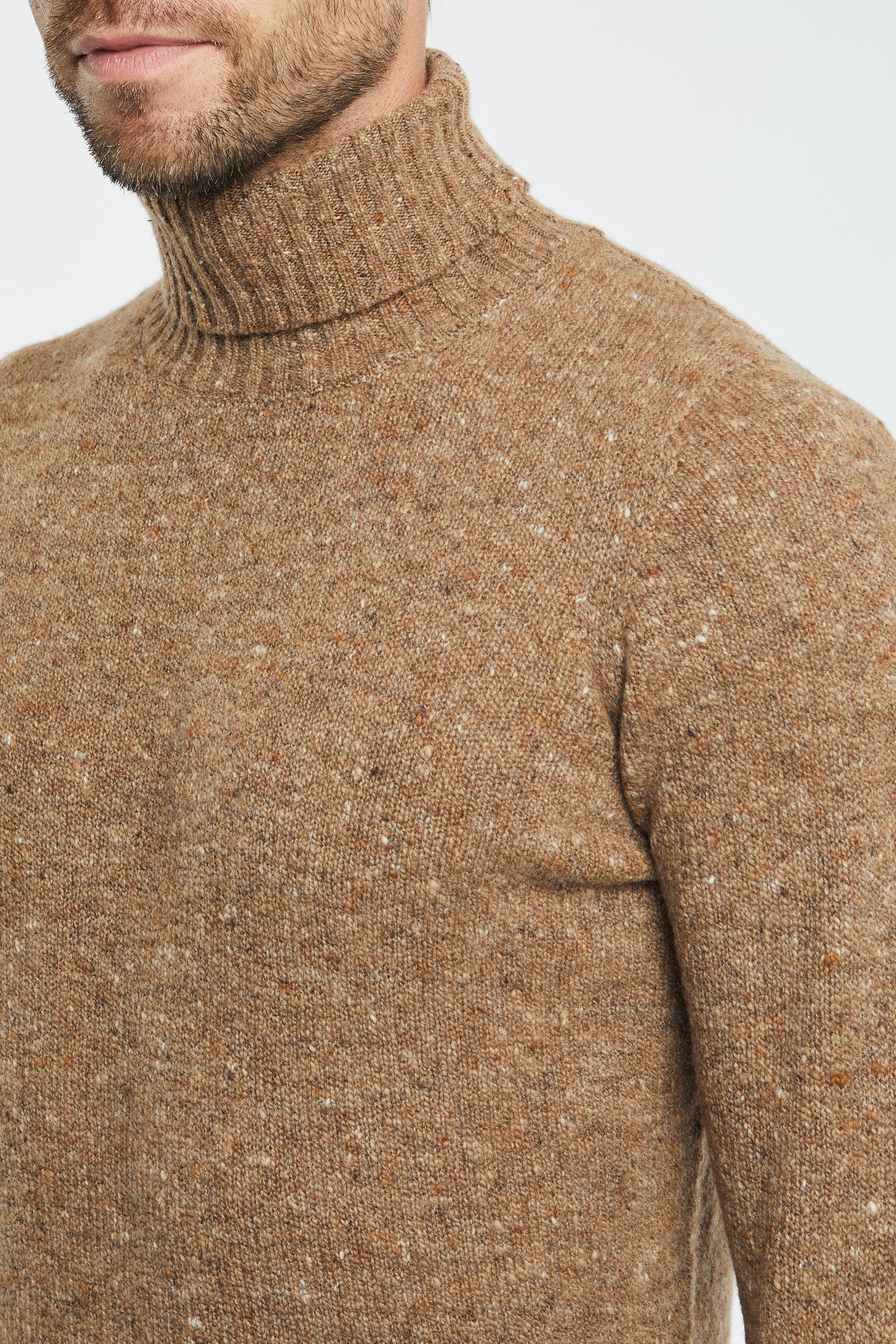  Drumohr Turtleneck Sweater Brown Beige Uomo - 7