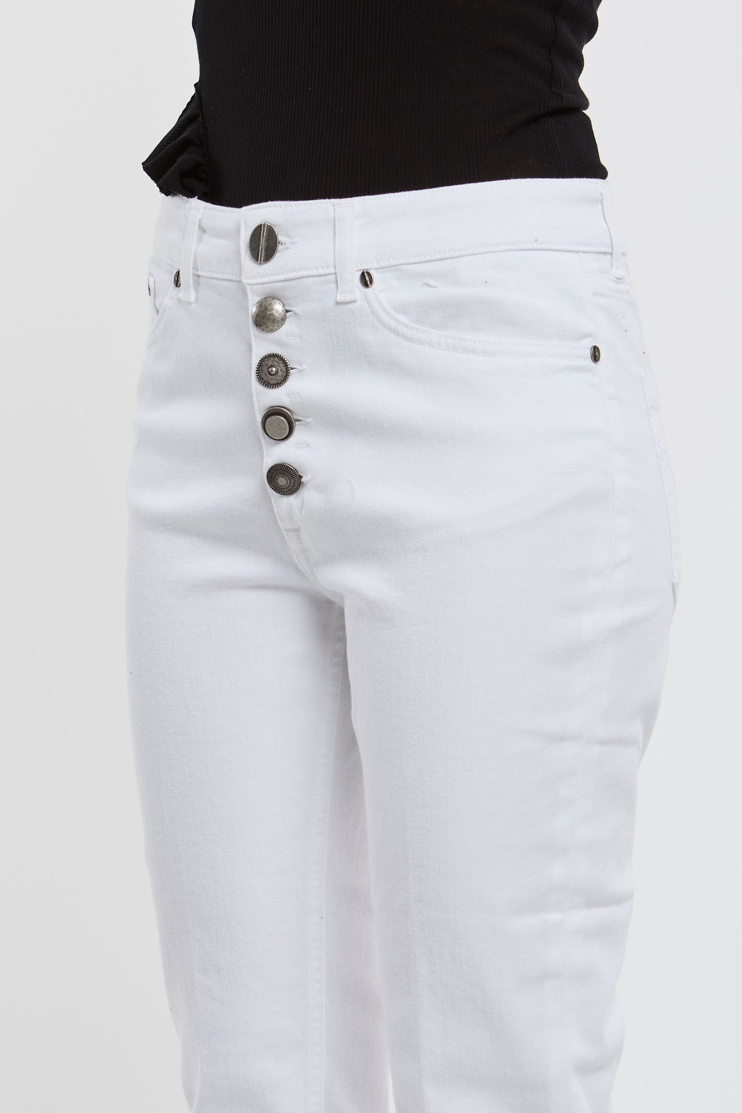  Dondup Pantalone Koons Lyocel Bianco Bianco Donna - 4