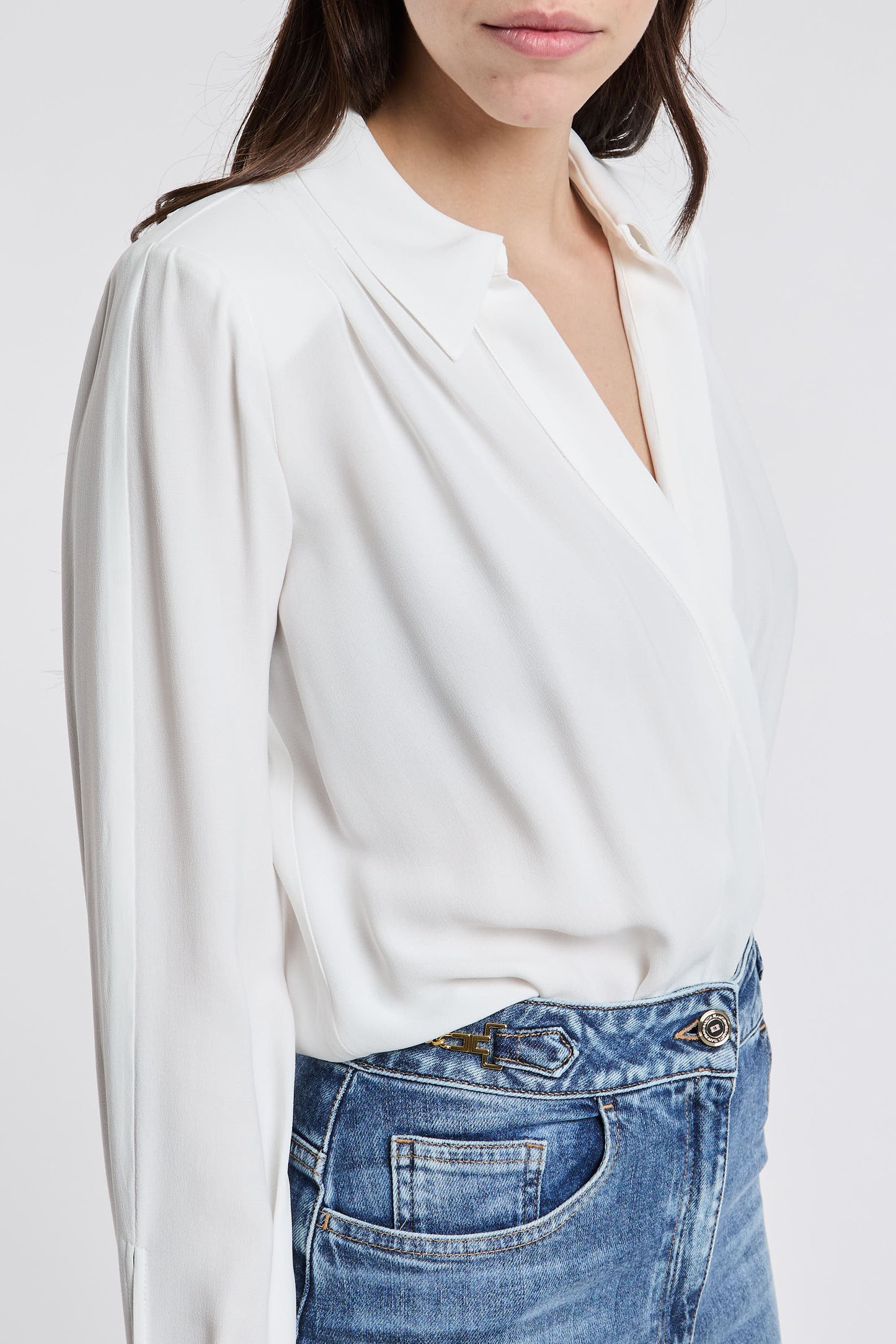  Elisabetta Franchi Shirt 100% Vi White Bianco Donna - 7