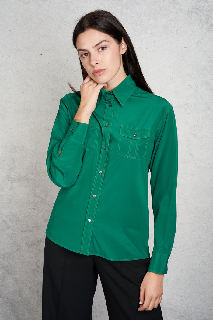  Robert Friedman Women's Green Silk Shirt Verde Donna - 4