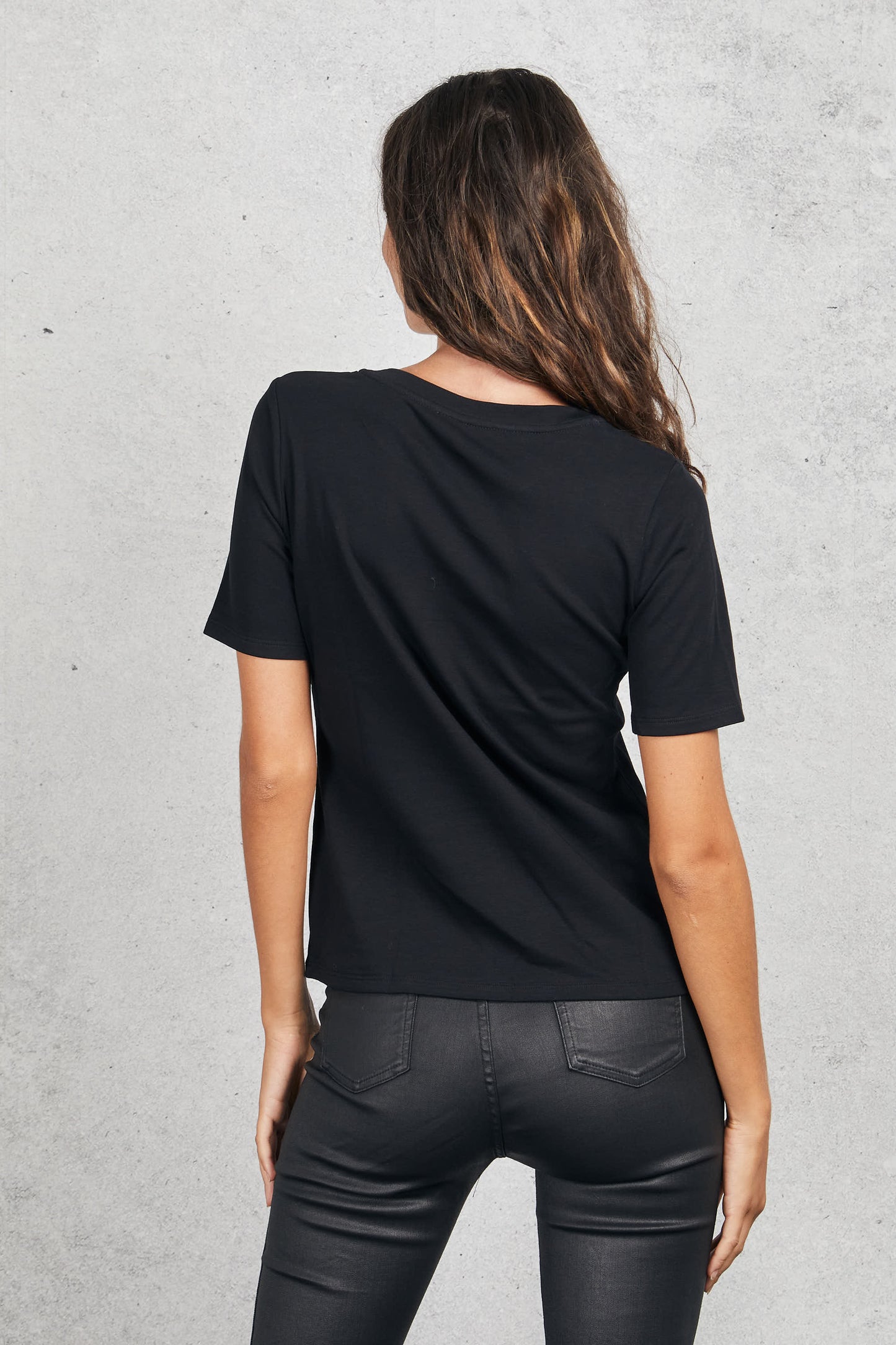  Purotatto Round Collar T-shirt Sleevs Black Women Nero Donna - 4