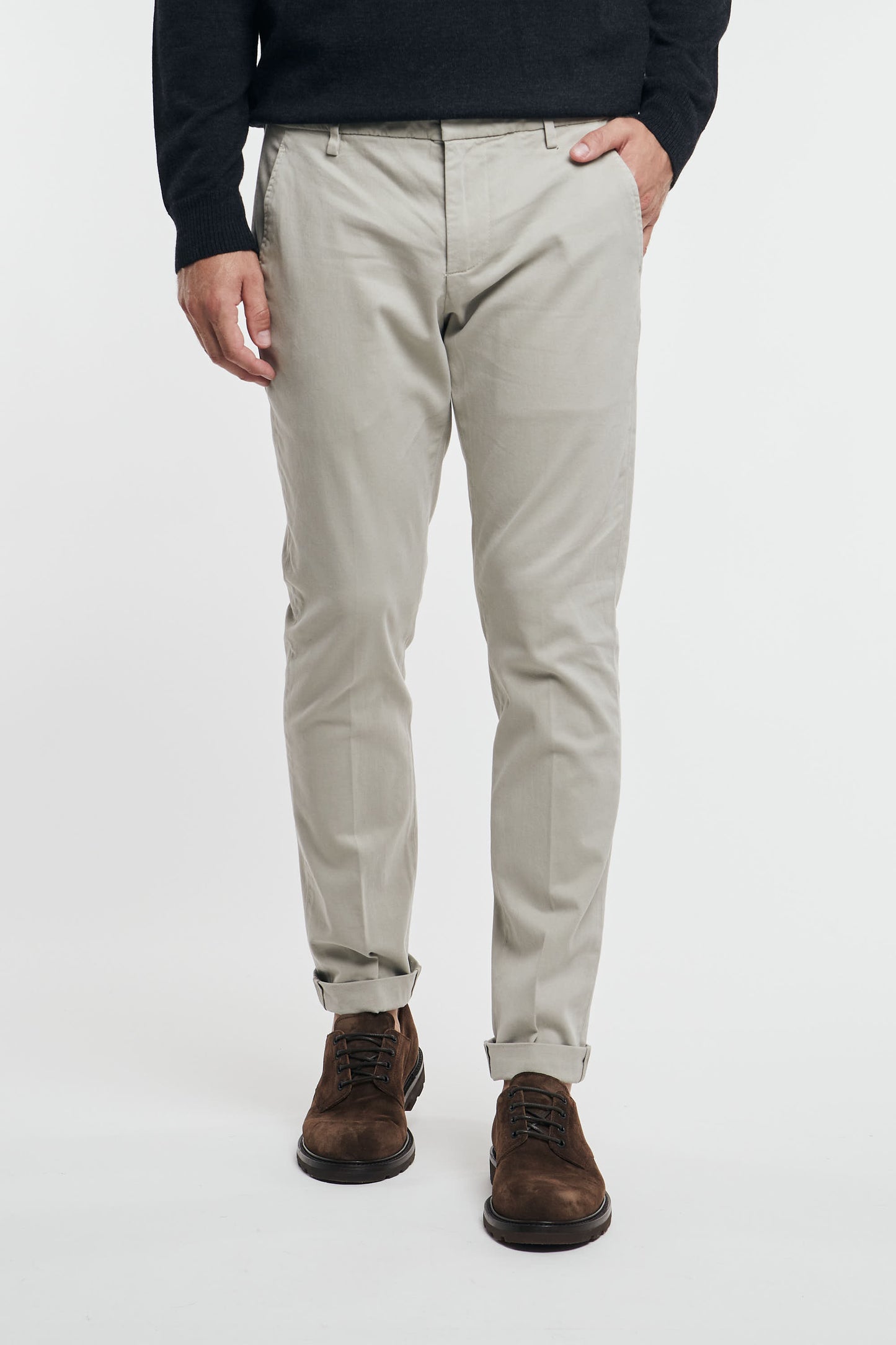  Dondup Gaubert Gray Men's Trousers Beige Uomo - 1