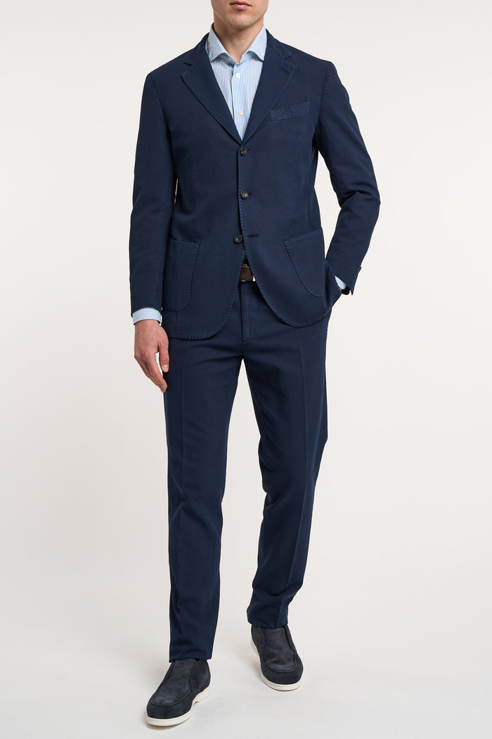 Santaniello Blue Cotton and Linen Suit-2