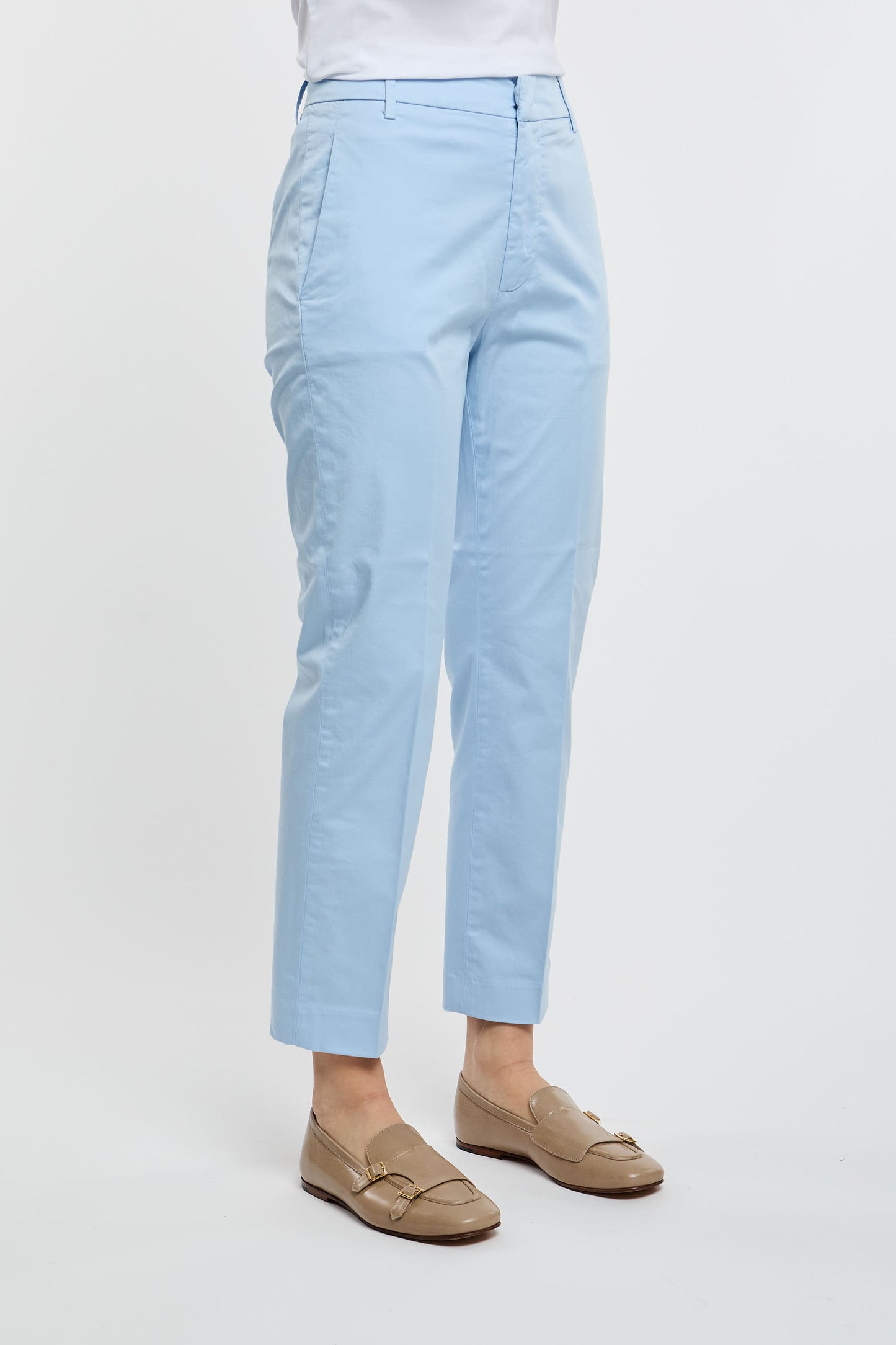  Dondup Pantalone Nima Zip 97% Co 3% Ea Azzurro Azzurro Donna - 3