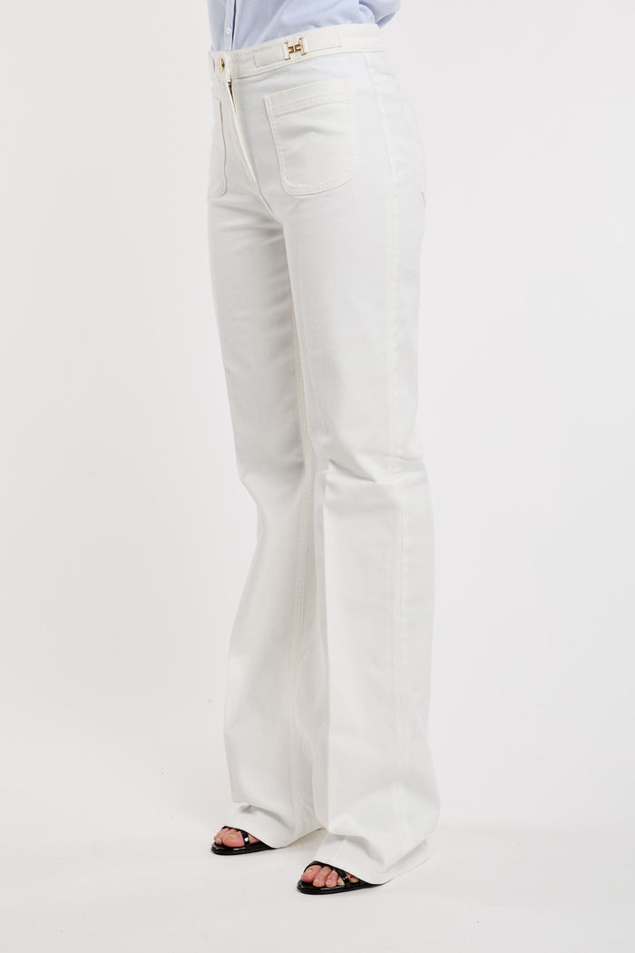  Elisabetta Franchi Jeans 97% Co 3% Ea Bianco Bianco Donna - 2
