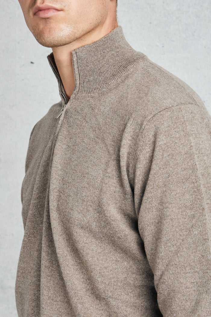  Filippo De Laurentiis Men's Brown Zip Neck Sweater Marrone Uomo - 6