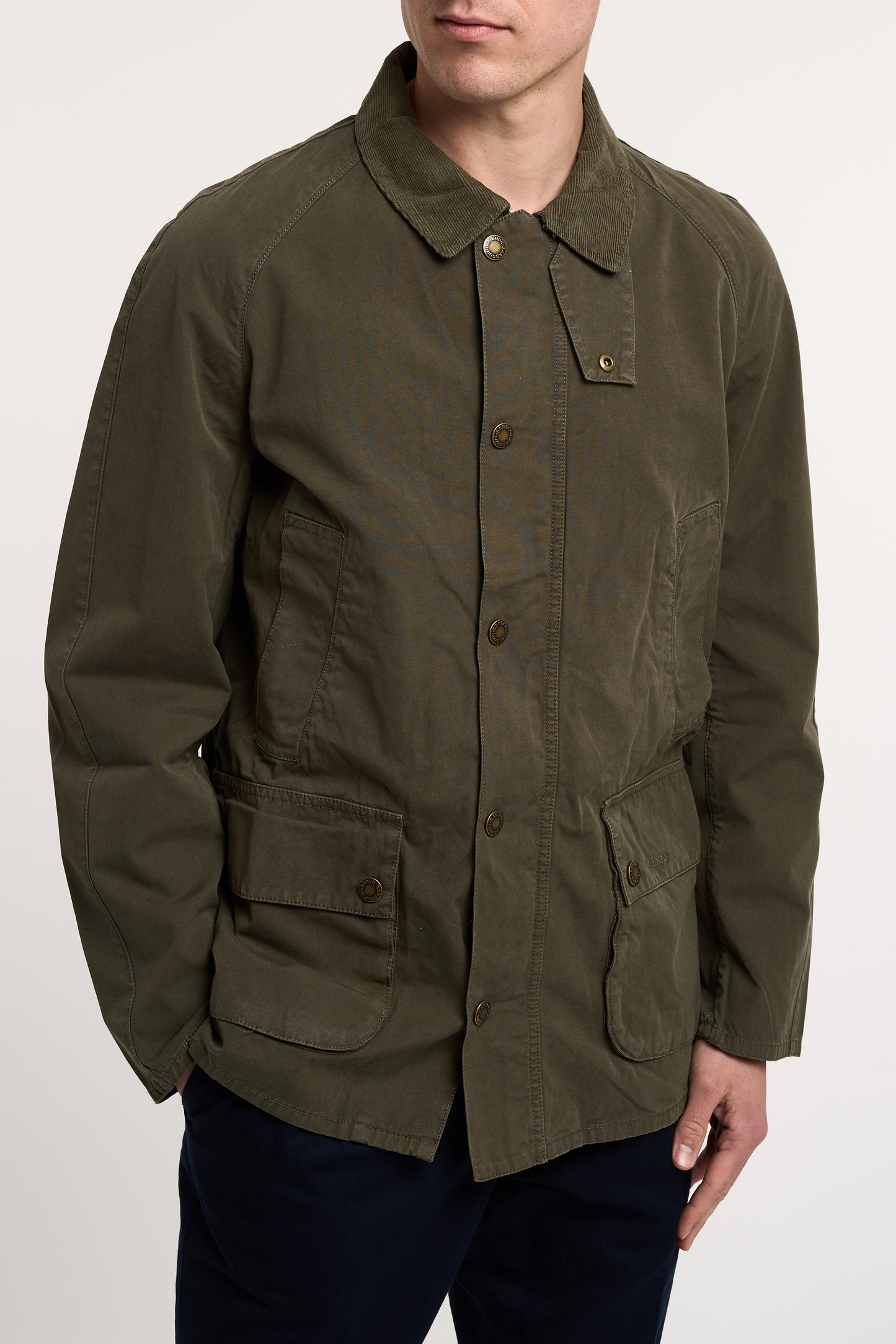  Barbour Ashby Casual Jacket 100% Cotton Green Verde Uomo - 3