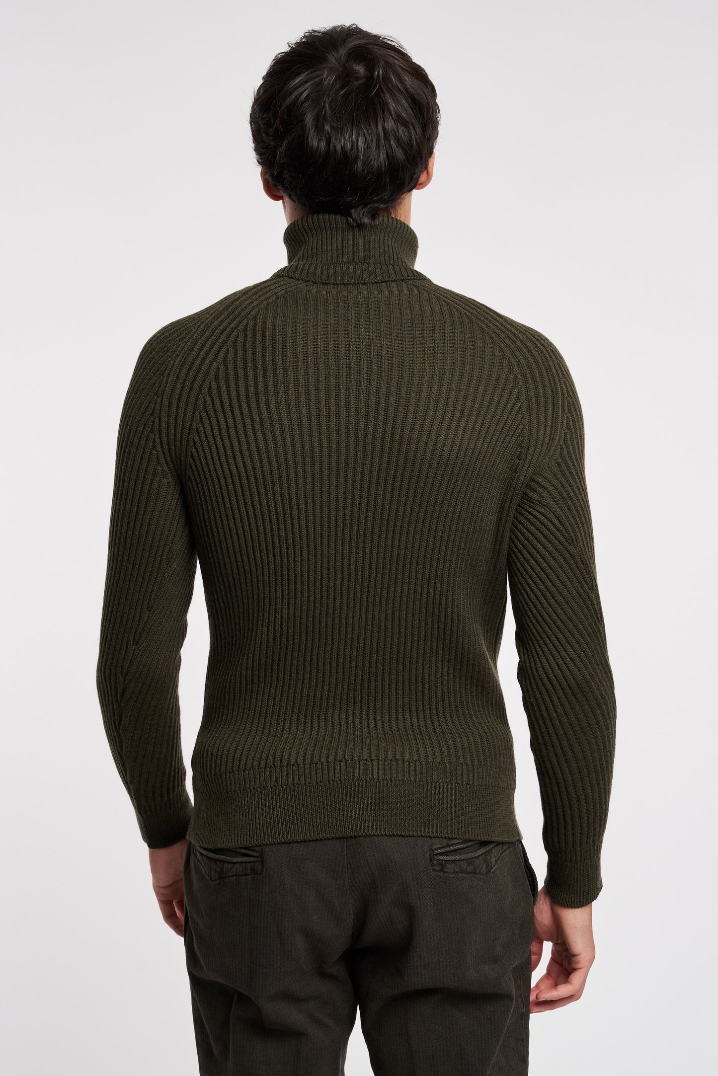  Zanone Turtleneck Sweater Multicolor Verde Uomo - 4