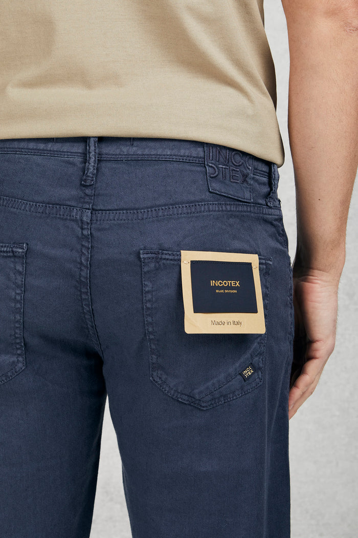  Incotex Denim Jeans Cotone E Lino Blu Blu Uomo - 5