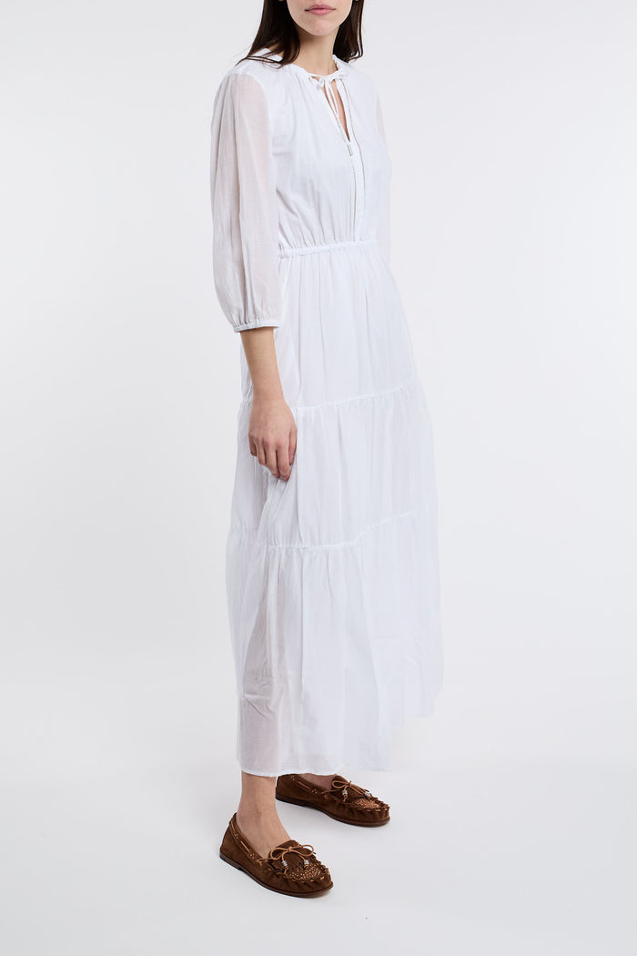  Peserico Long Dress 100% Co White Bianco Donna - 3