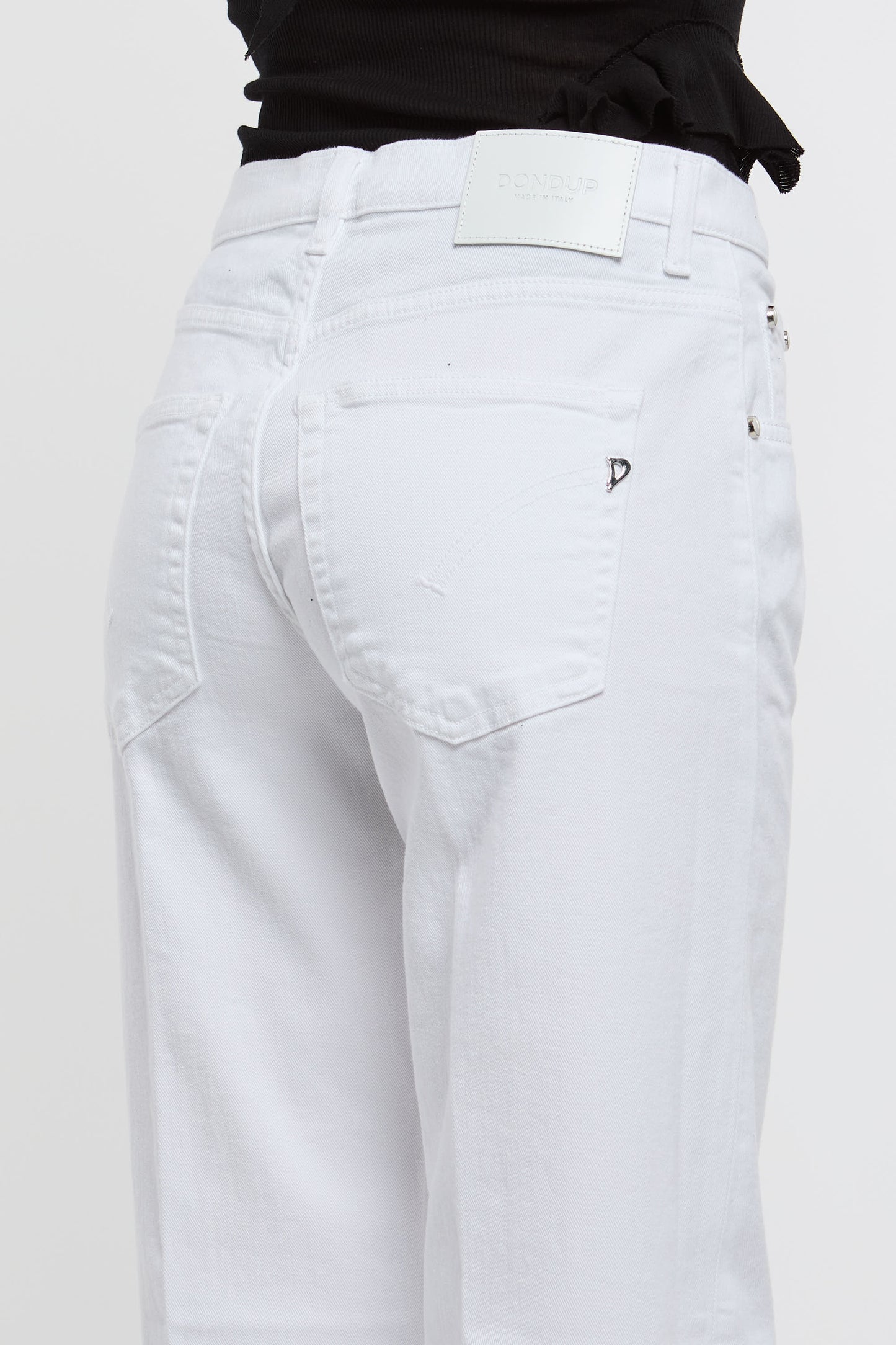  Dondup Jeans Jacklyn In Misto Cotone Bianco Bianco Donna - 6