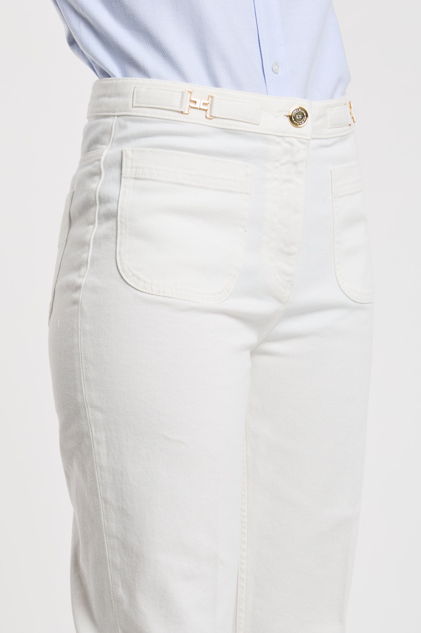  Elisabetta Franchi Jeans 97% Co 3% Ea Bianco Bianco Donna - 5