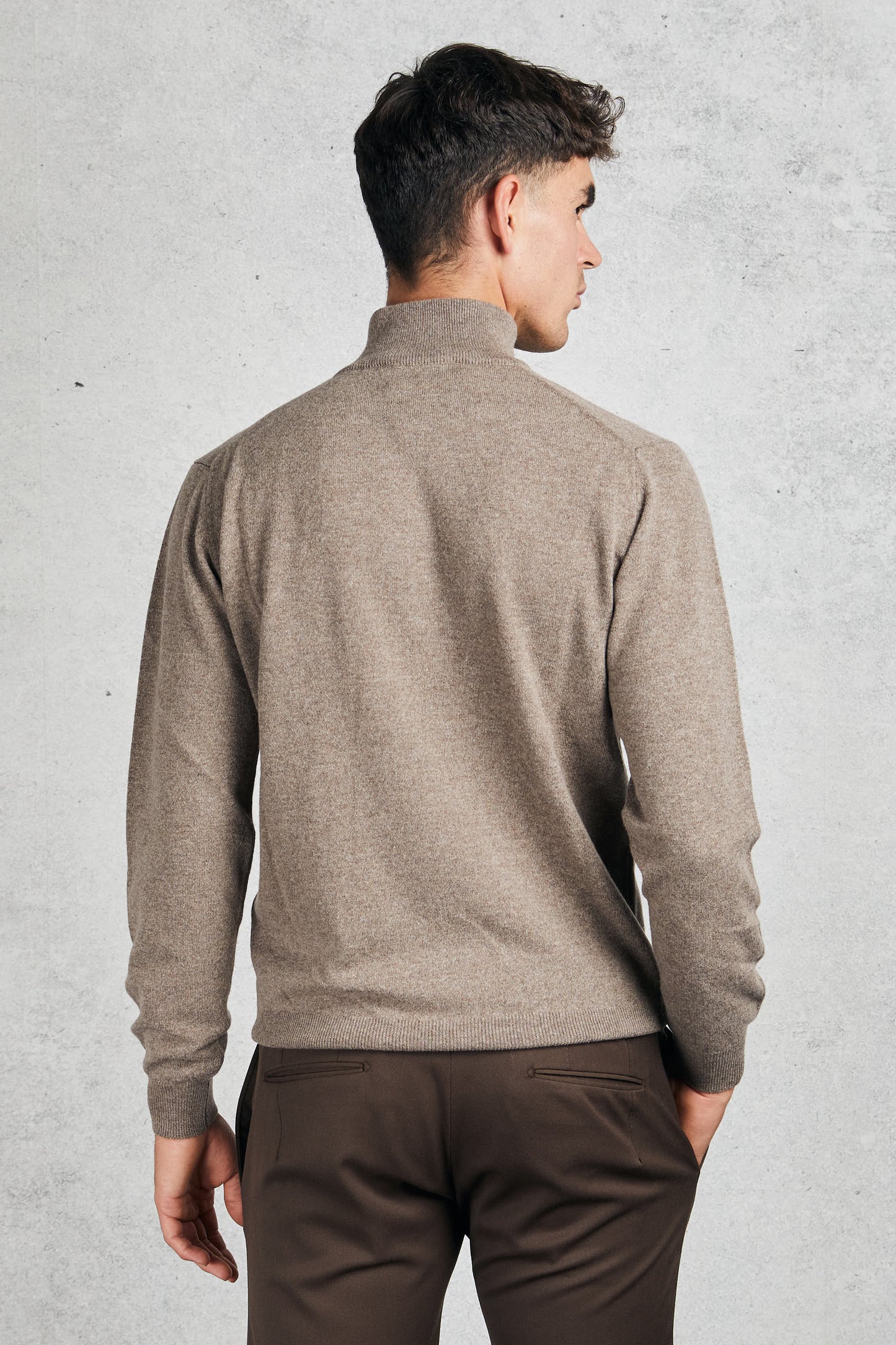  Filippo De Laurentiis Men's Brown Zip Neck Sweater Marrone Uomo - 3