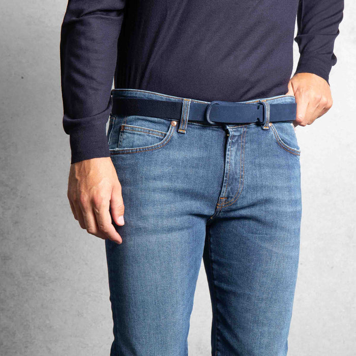 Orciani Nobuckle Suede Belt In Suede And Fabric Blue Men