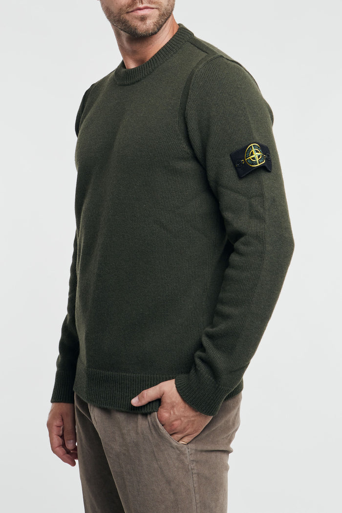  Stone Island Maglia Lambswool Verde Verde Uomo - 5