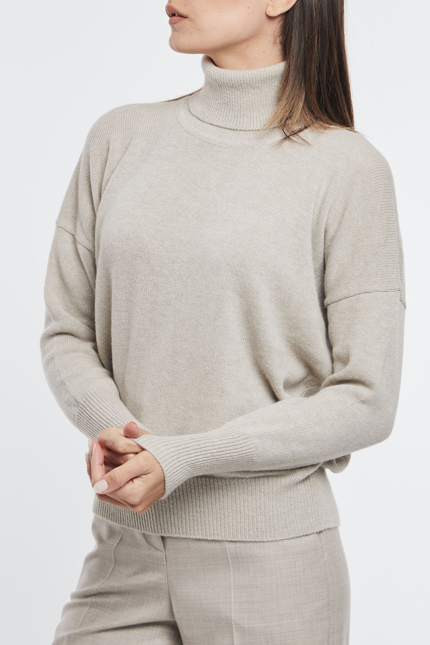  Zanone Maglia Dolcevita Over Size Naturale Naturale Donna - 2