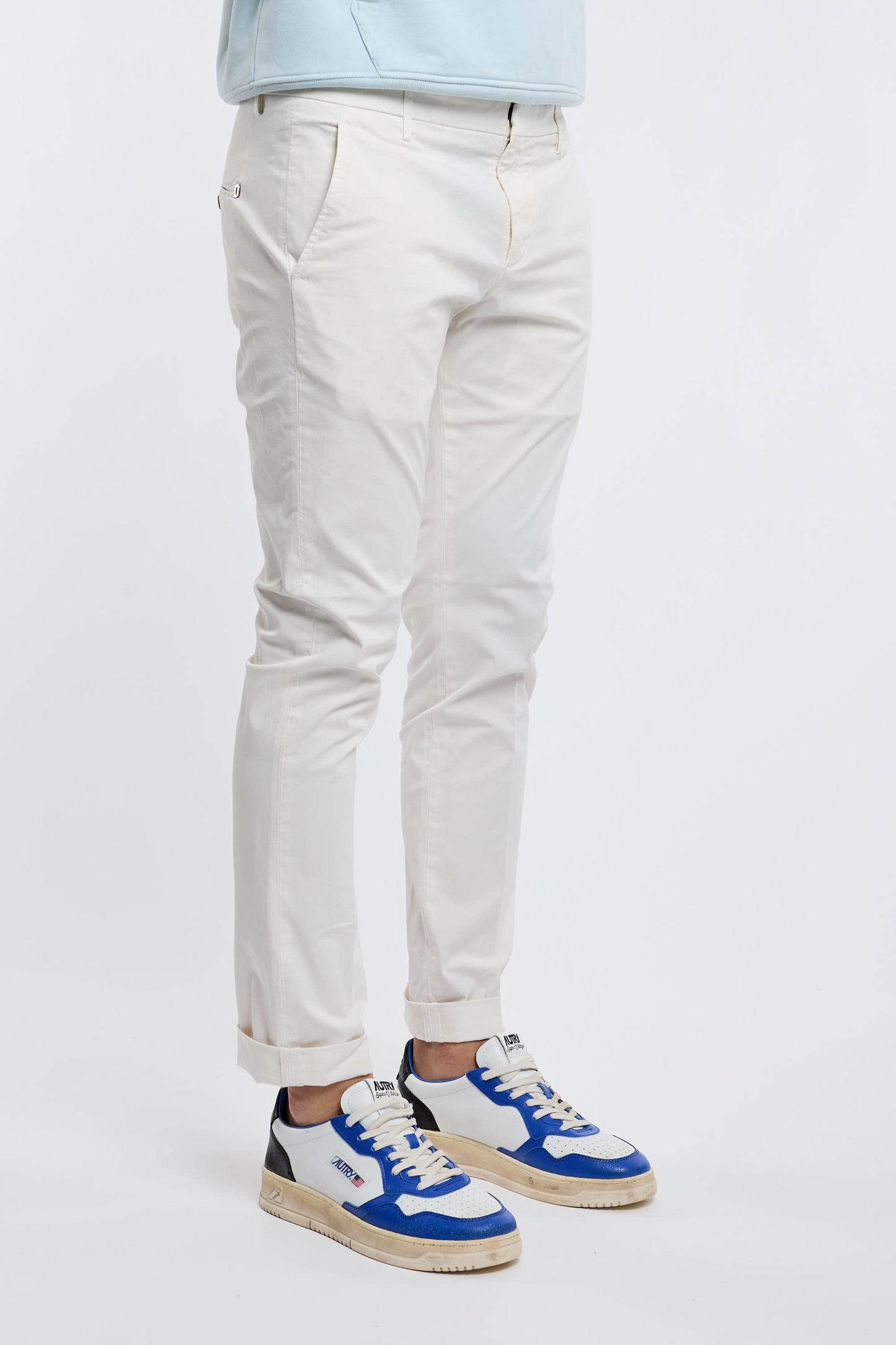  Dondup Gaubert Trousers 96% Co 4% Ea Multicolor Bianco Uomo - 3