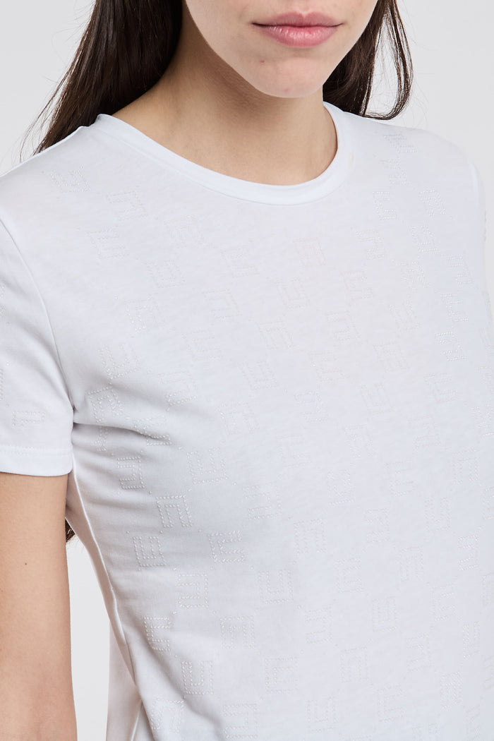 Elisabetta Franchi T-shirt 100% Co Gray Bianco Donna - 5