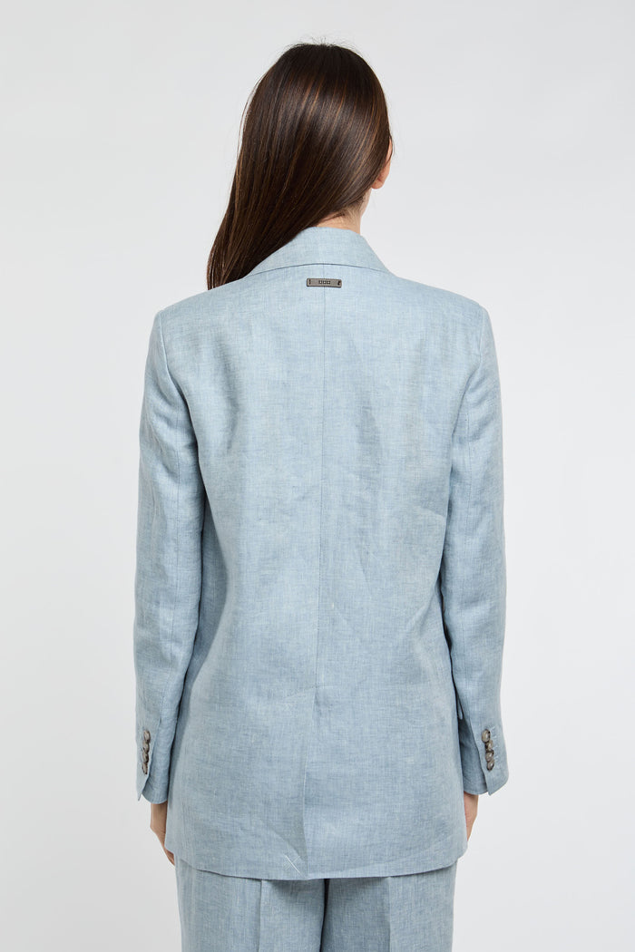  Peserico Double-breasted Jacket 100% Li Multicolor Azzurro Donna - 6