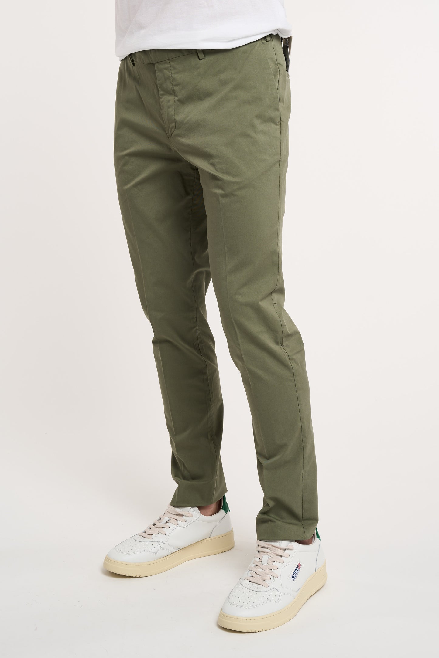 Devore Pantalone Ventre Piatto 98% Cotone/2% Elastan Verde Verde Uomo - 2