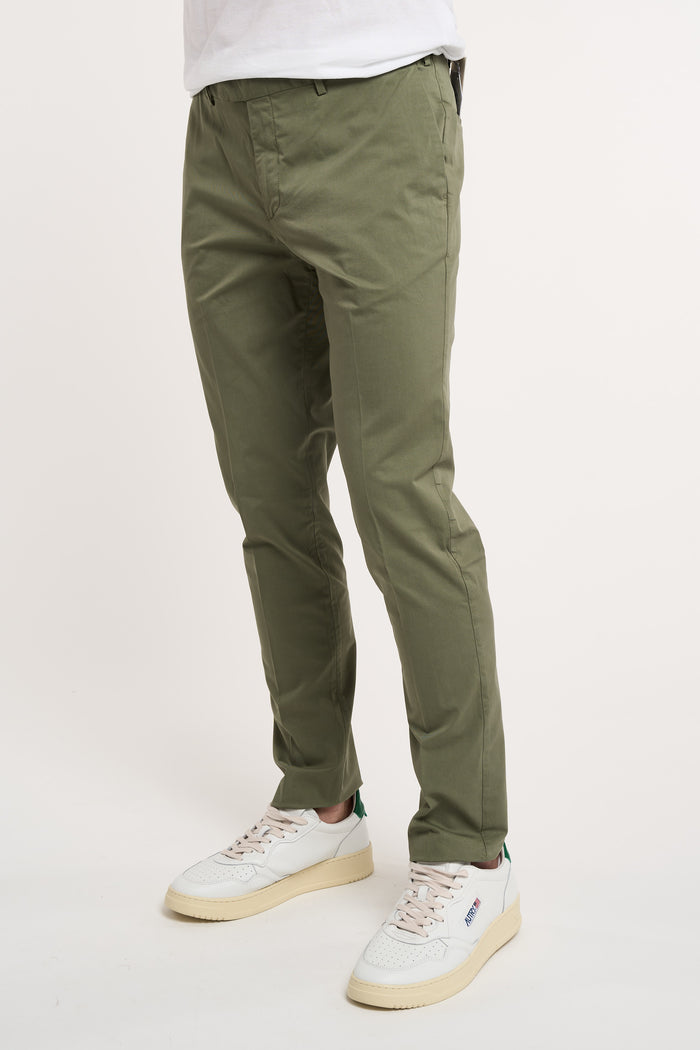  Devore Flat Front Cotton Pants 98% Cotton/2% Elastane Green. Verde Uomo - 2