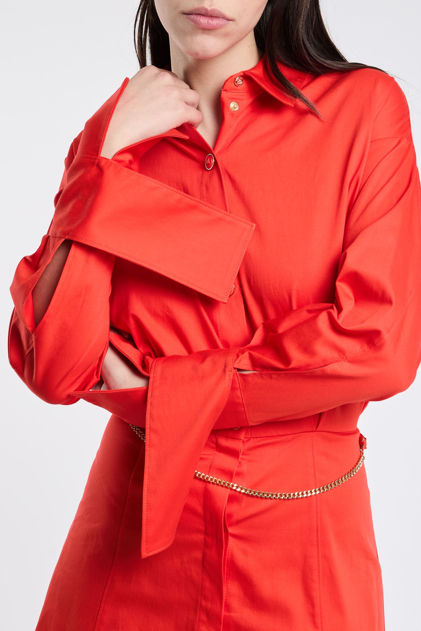 Elisabetta Franchi Red Dress In Cotton/elastane Rosso Donna - 8
