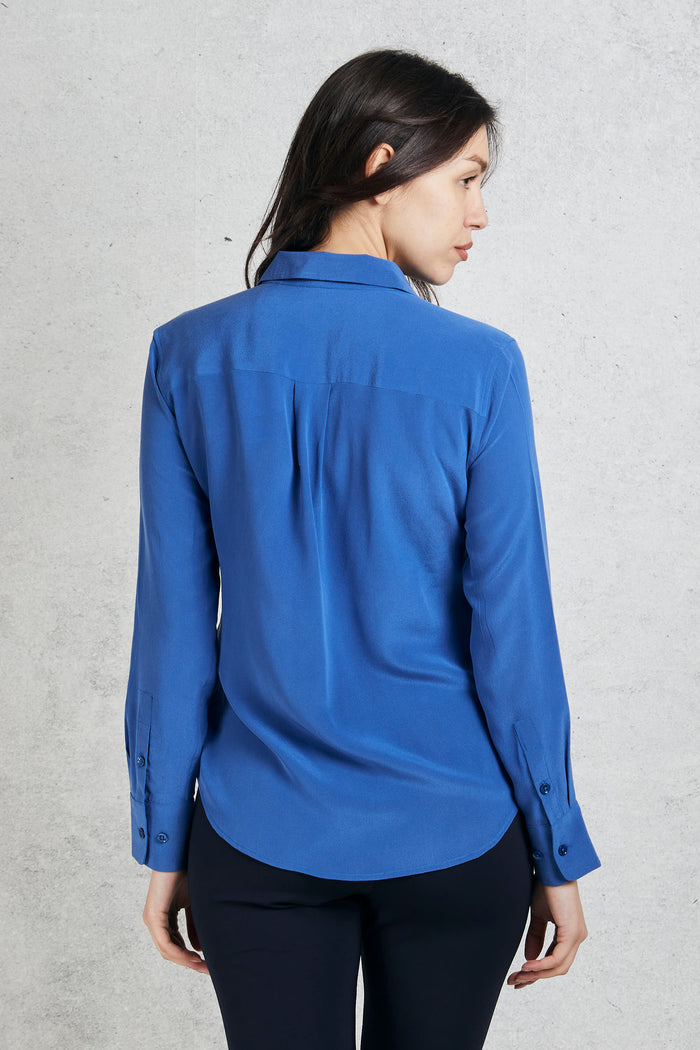  Equipment Femme Camicia In Seta Blu Blu Donna - 5