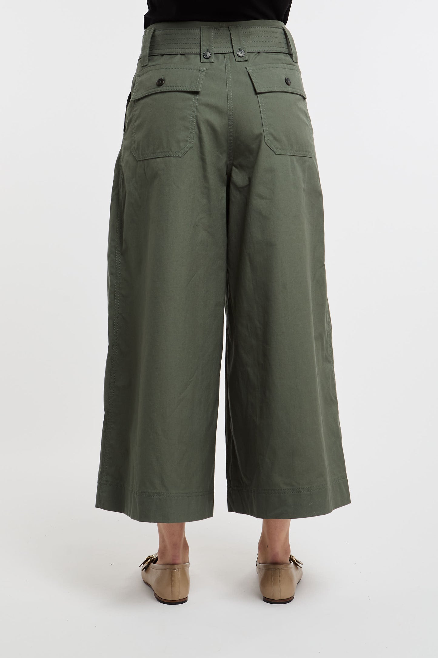  Max Mara Weekend Trousers 100% Co Green Verde Donna - 4