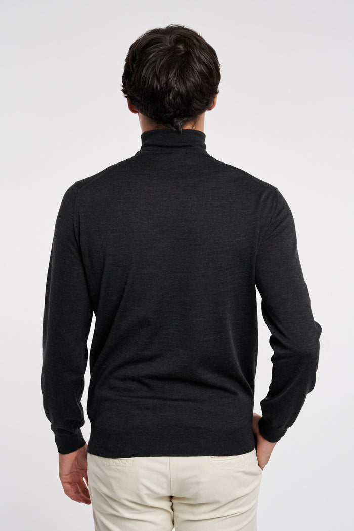  Hindustrie Turtleneck Sweater Royal Merino Black Nero Uomo - 4